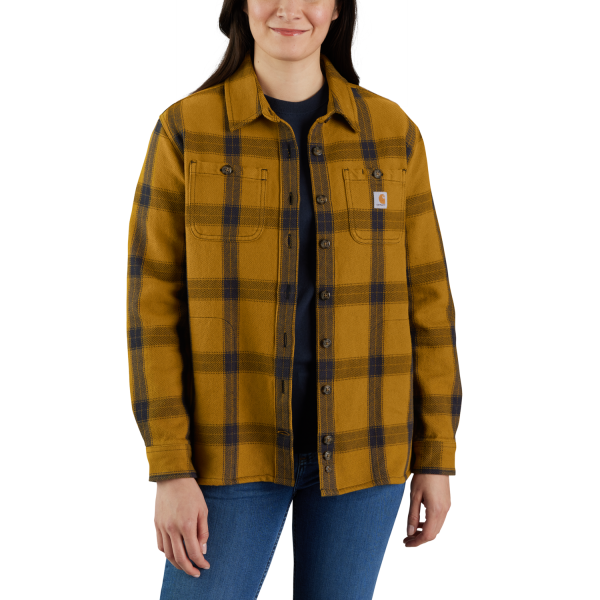 Carharrt Damen Flannelhemd heavyweight twill Braun L